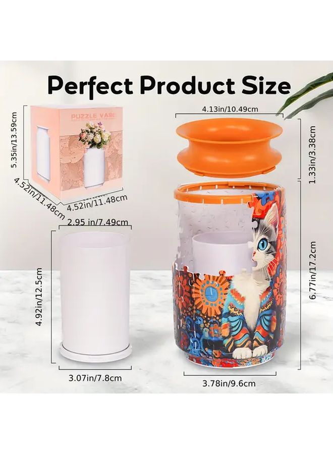 3D Puzzle Vase For Adults 162 Pcs Peacock Peony Design Creative Home Decor Gift - Image 2